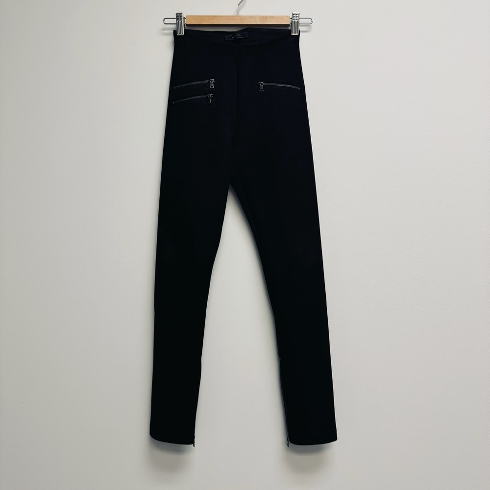BCBG Faux Suede Black Skinny Pants